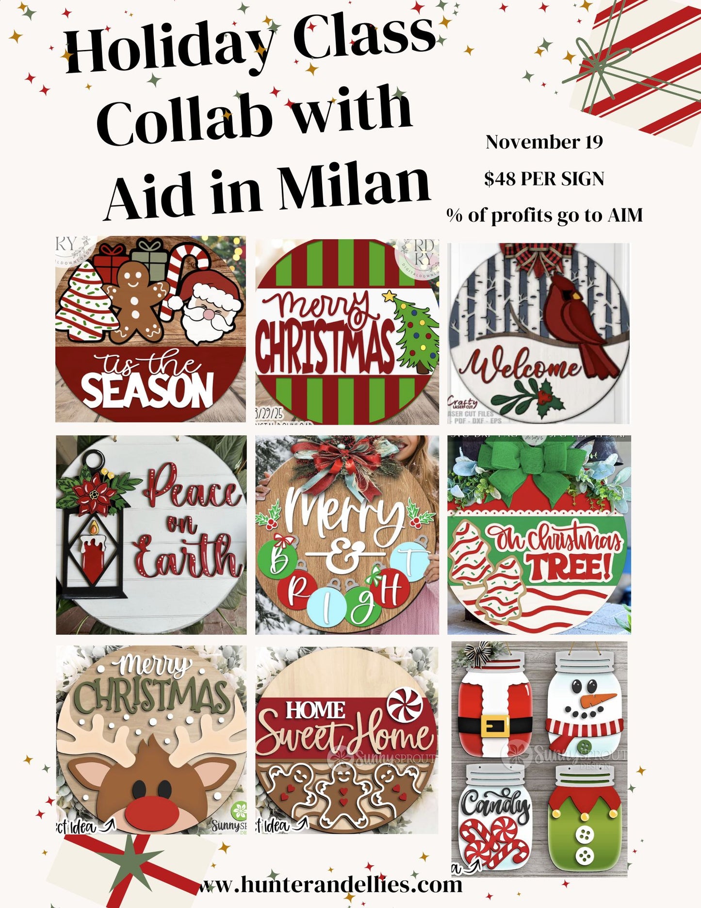 Holiday Sign Class Collab with AIM