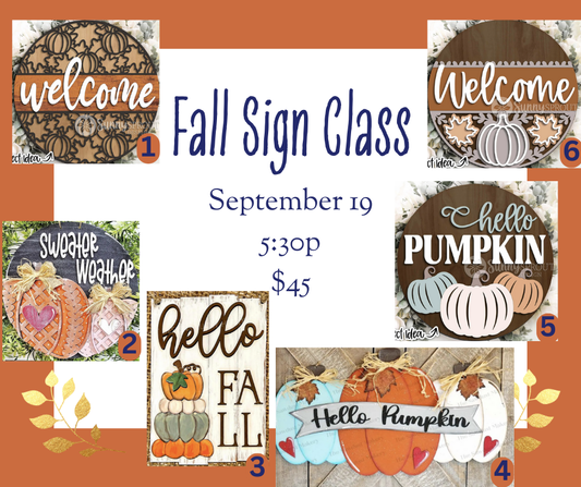DIY Sign Class - September 19