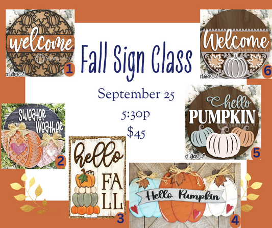 DIY Sign Class - September 25