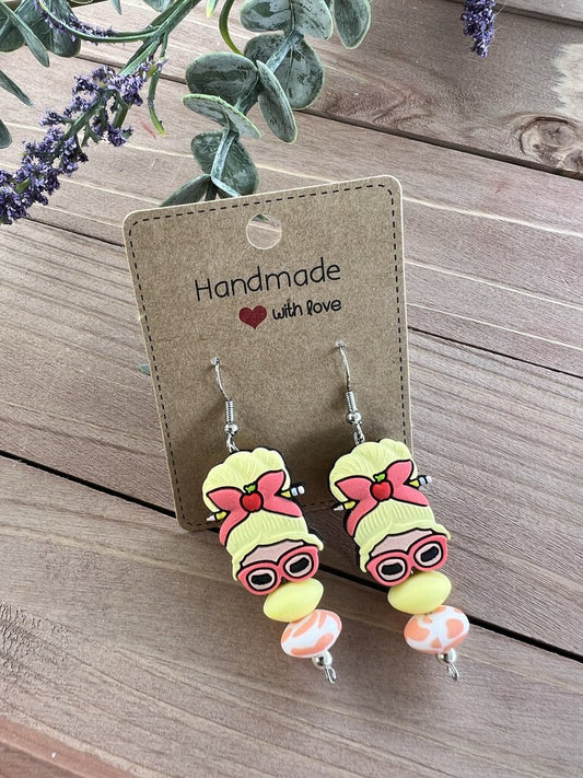 Blonde Teacher Earrings