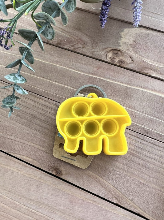 Yellow Elephant Popper Keychain