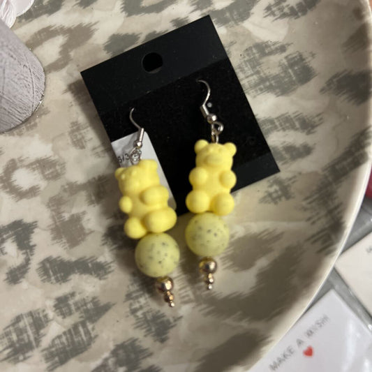 Yellow Gummy Bear Earrings