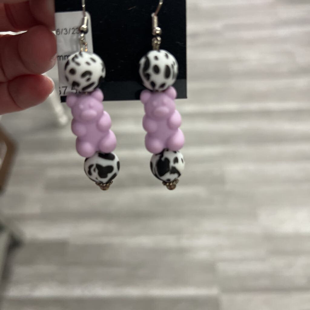 Purple Gummy Bear Earrings