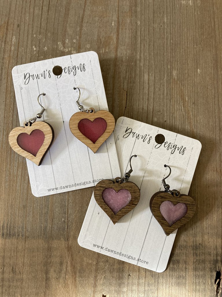 Resin Filled Heart Dangle