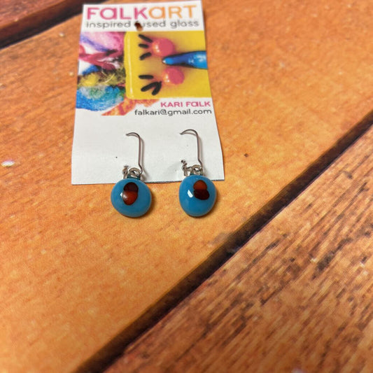 Blue/Orange Dangle Earrings