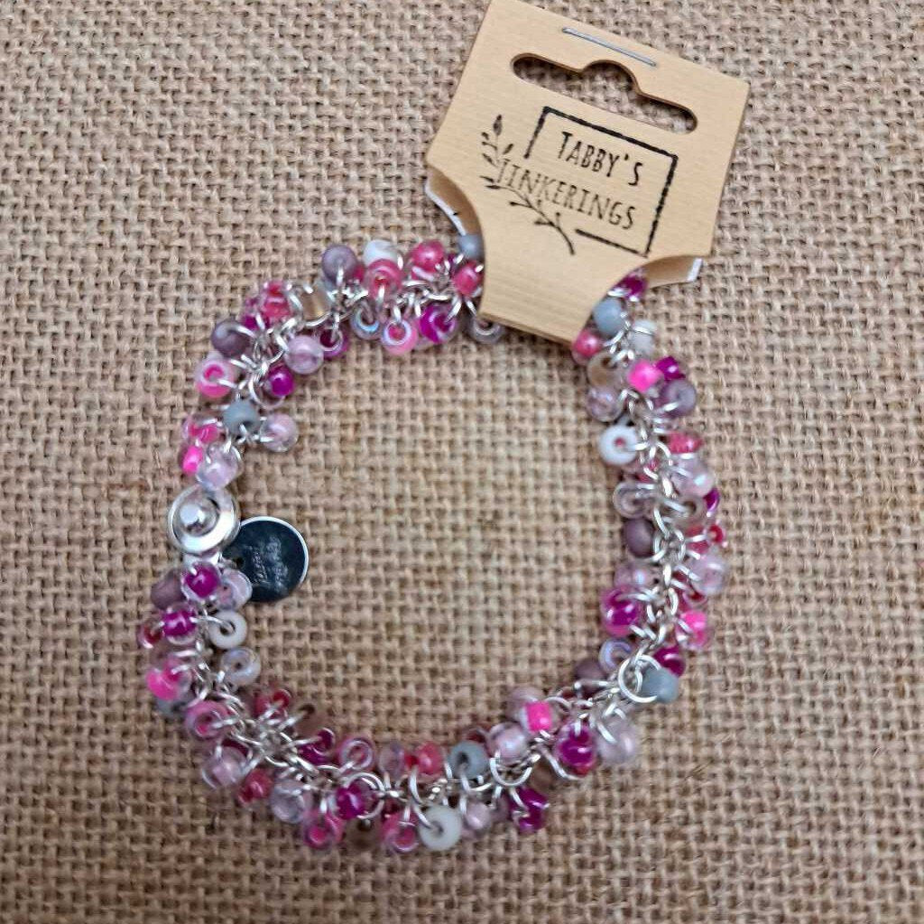 Pink/Silver Dangle bracelet