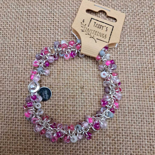 Pink/Silver Dangle bracelet