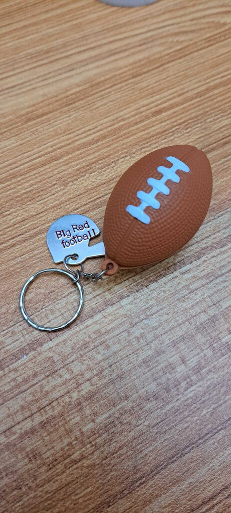 Big Red football keychain