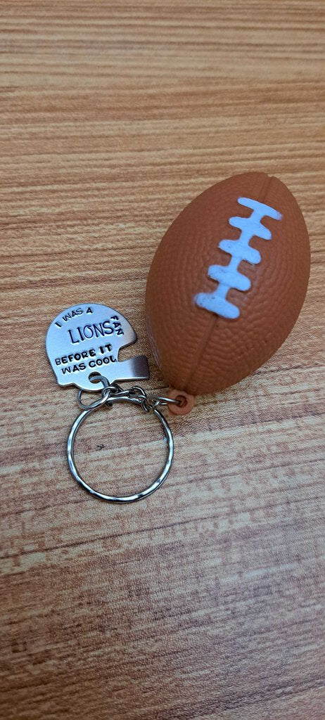 Lions football keychain