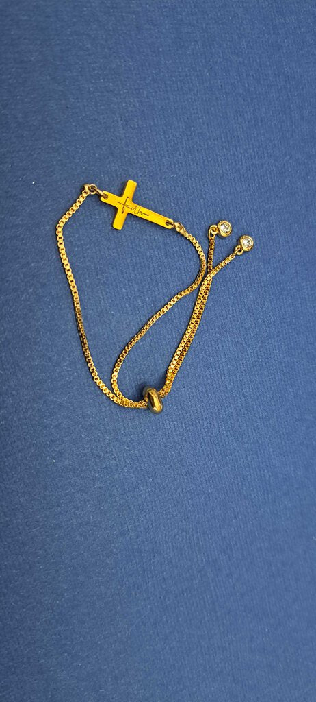 Faith cross adjustable bracelet