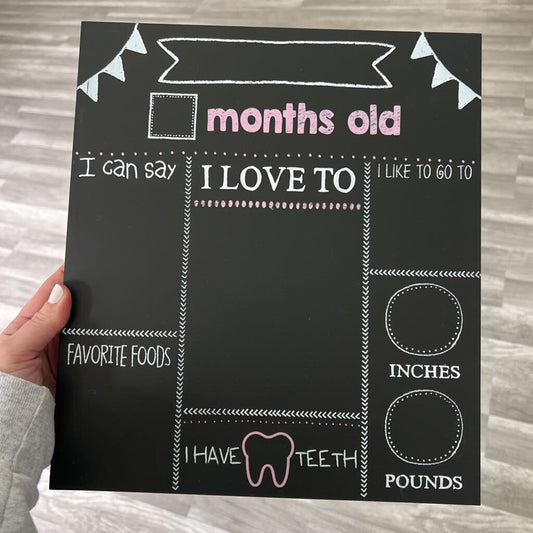 Baby milestone chalkboards