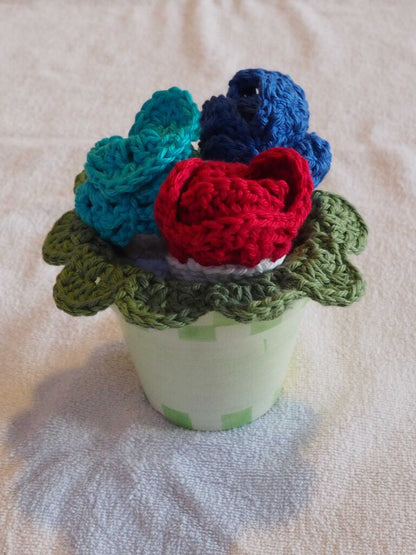 Set of 4 Flower Dishcloths