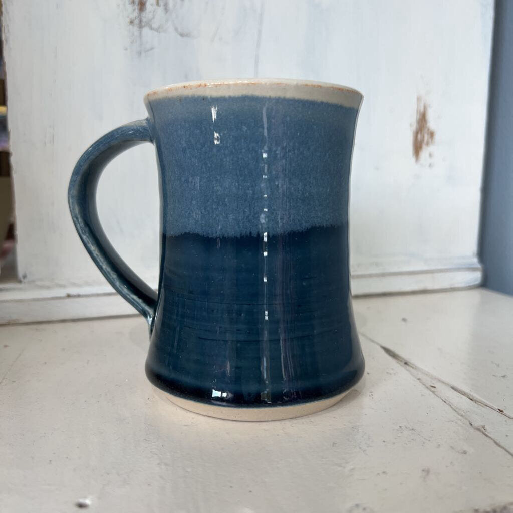 Blue straight sided mug