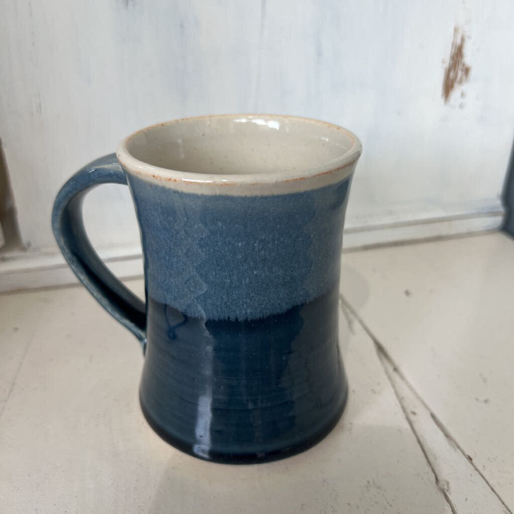 Blue straight sided mug