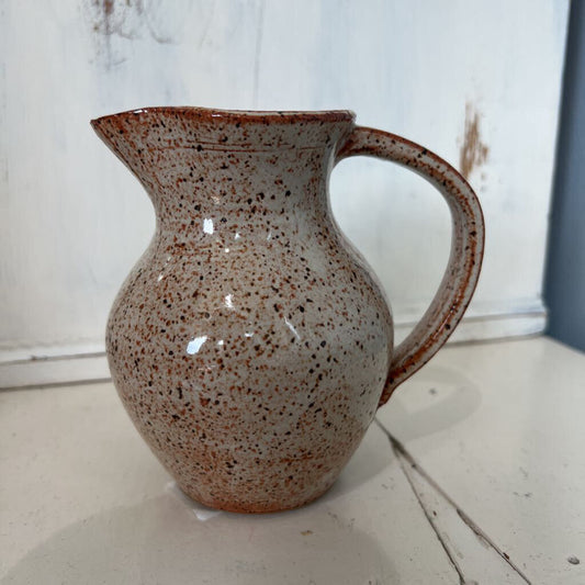 Pitcher, speckled, dark stoneware