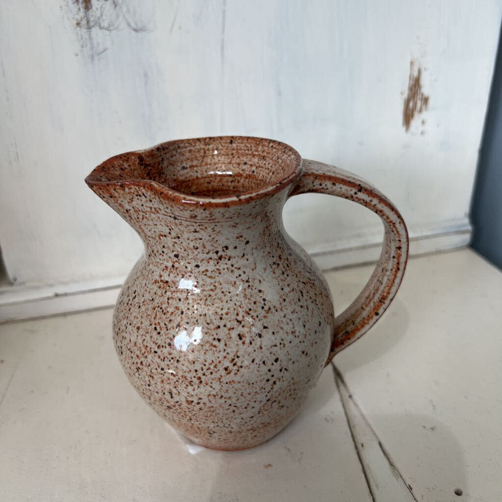 Pitcher, speckled, dark stoneware