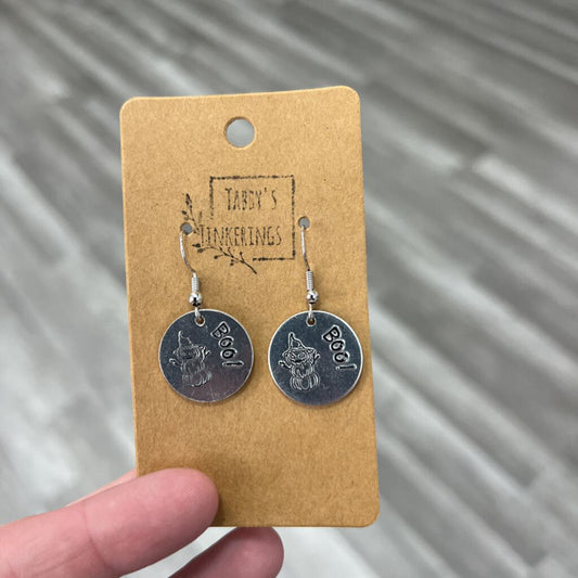 Boo pumpkin man earrings