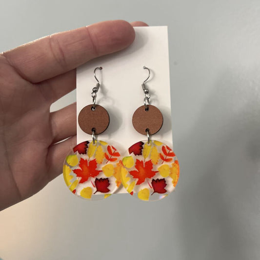 Earrings - acrylic fall leaves