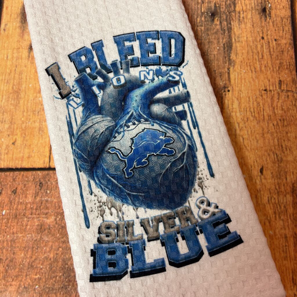 Bleed Silver & Blue Towel