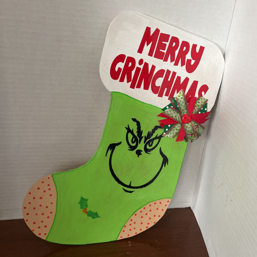 Grinch Wood Stocking