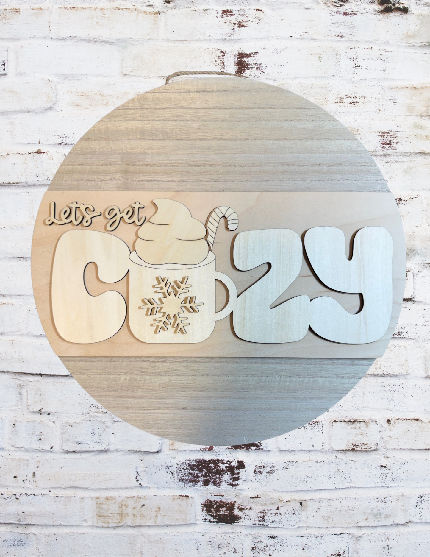 Let's Get Cozy Door Blank