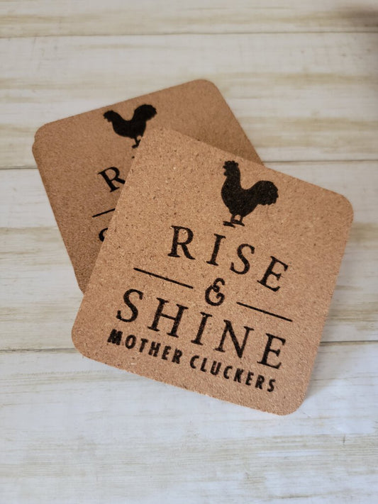 Rise and Shine Mother Clucker Coaster Set