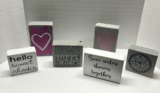UPCYCLED WOOD BLOCK WITH SAYINGS