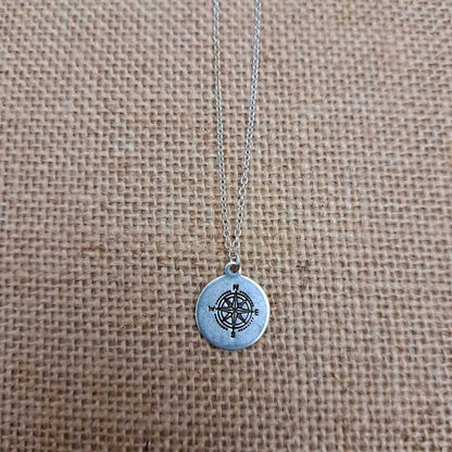 Stamped Compass necklace