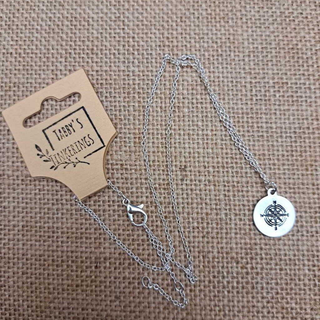 Stamped Compass necklace