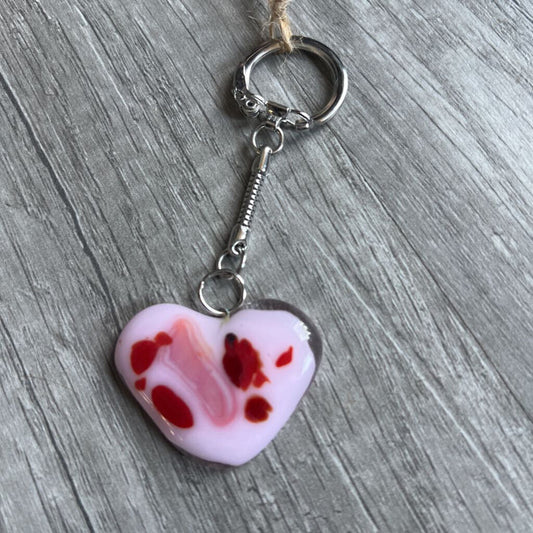 Pink & Red Heart Keychain