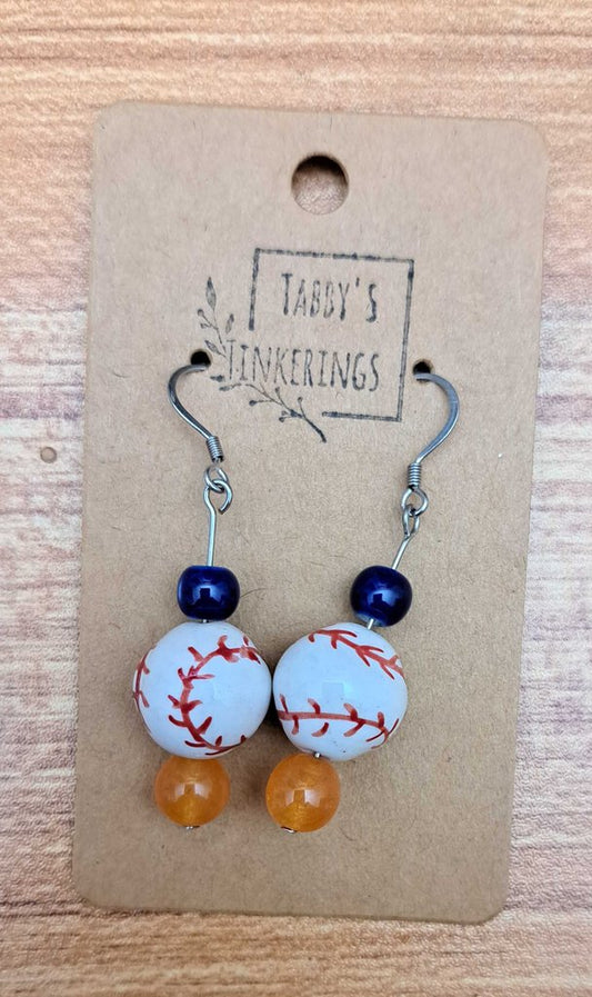 Tigers baseball earrings